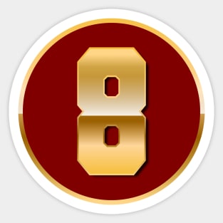 Gold Number 8 Sticker